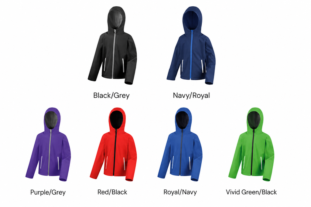 Childs Soft Shell Name coat - With Hood