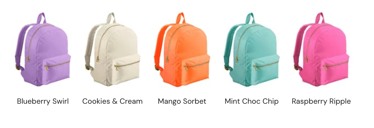 Sundae Backpack with name & Cartoon Pony