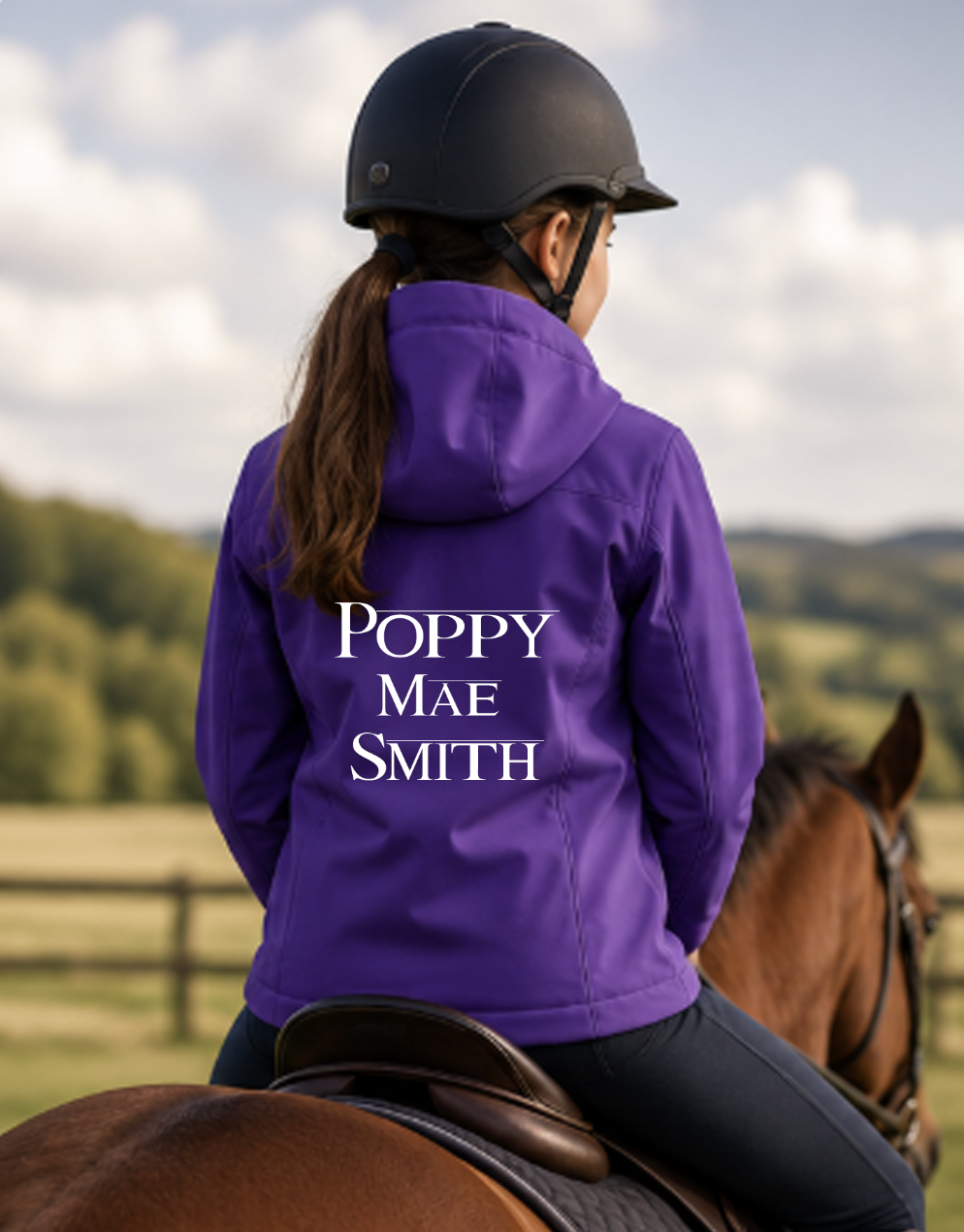 Childs Soft Shell Name coat - With Hood